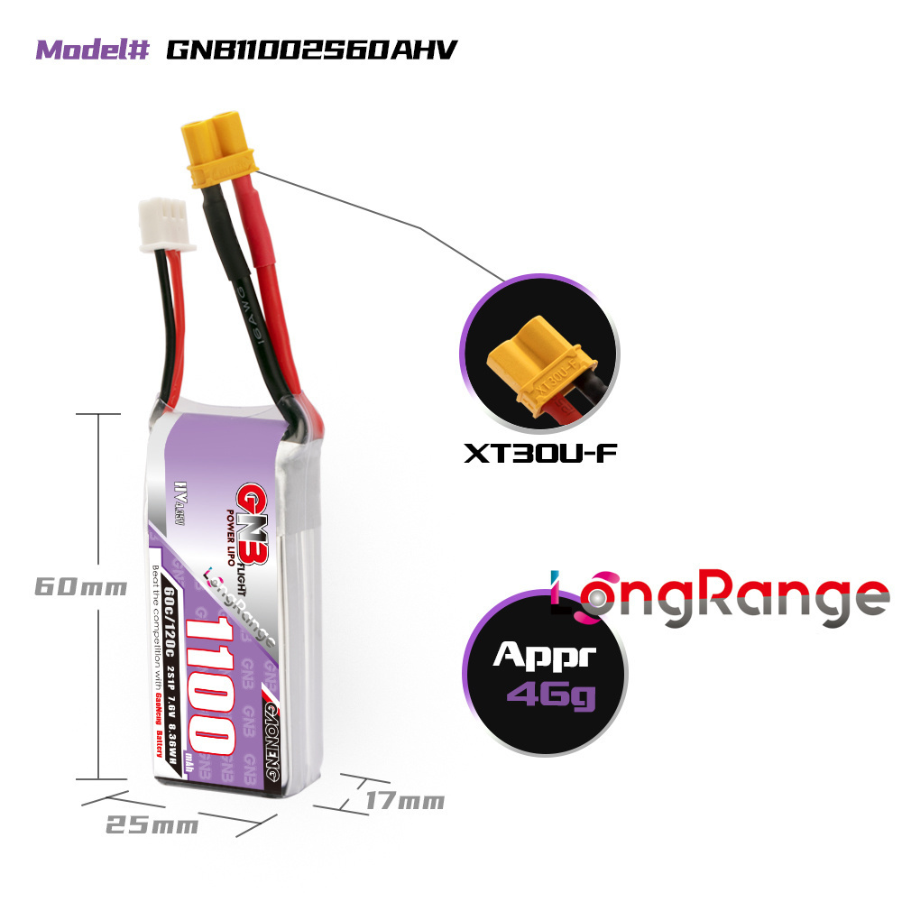 GNB 1100mAh 2S 3S 4S 6S 60C/12 - Drone Rc Leading review and price