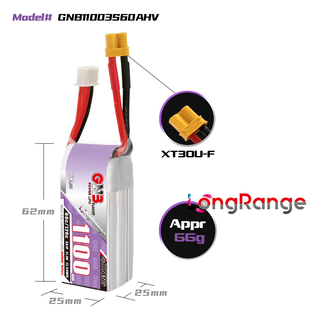 GNB 1100mAh 2S 3S 4S 6S 60C/12 - Drone Rc Leading review and price